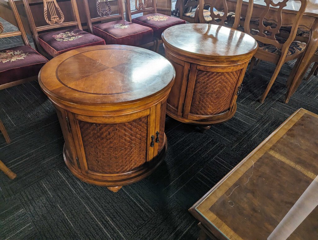 Pair Of Modern Drum Tables