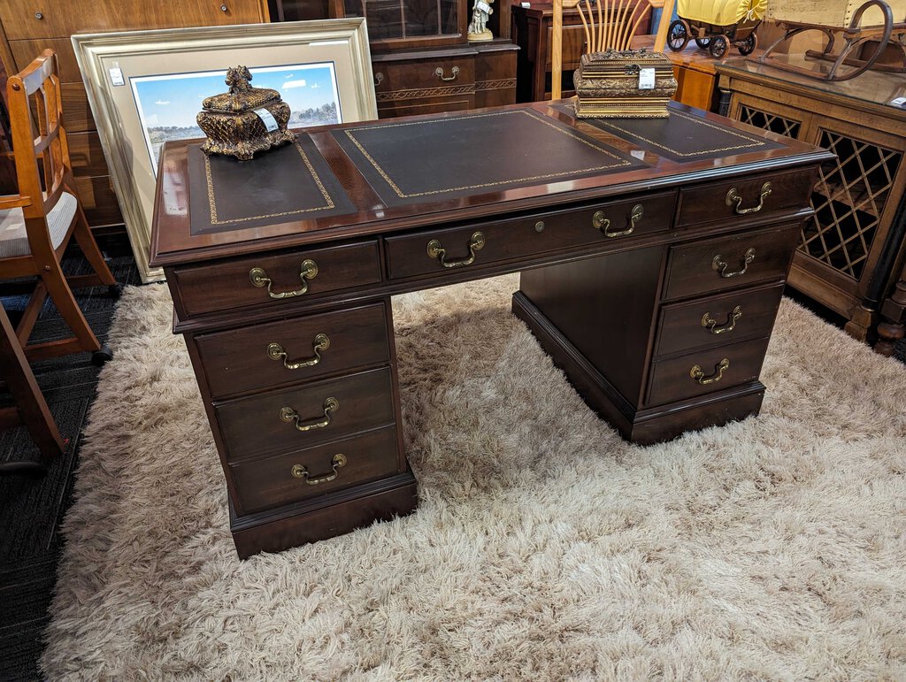 Leather Top Desk By Ethan Allen