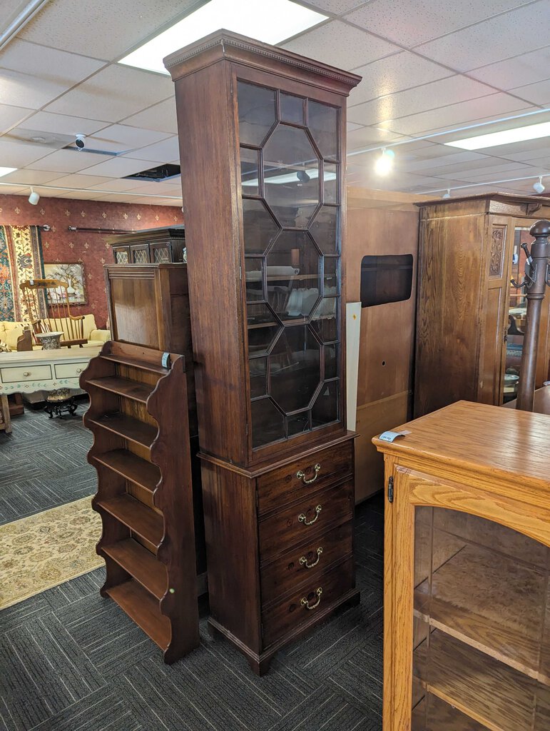 Tall Mahogany Antique Storage Cabinet