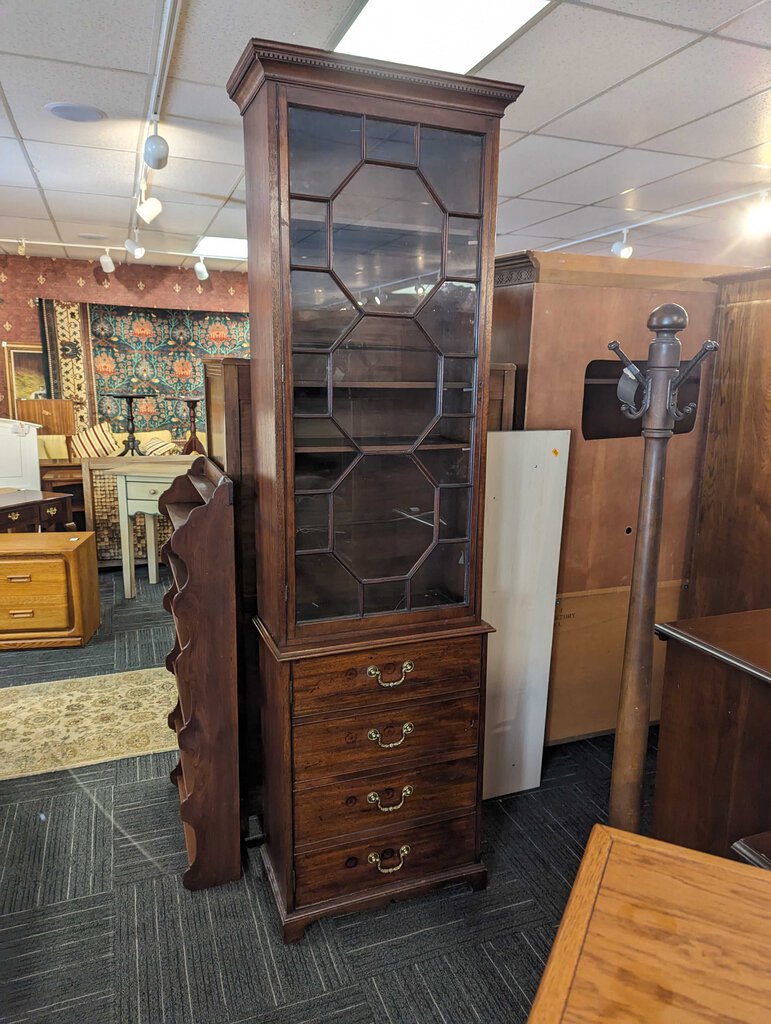 Tall Mahogany Antique Storage Cabinet