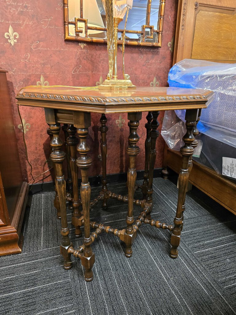Antique Carved Lamp Table