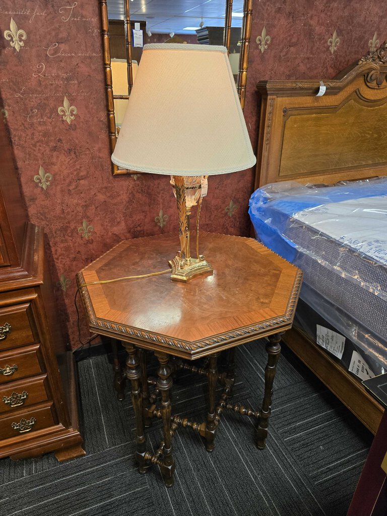 Antique Carved Lamp Table