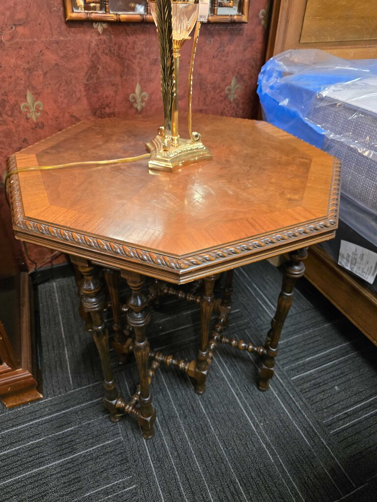 Antique Carved Lamp Table
