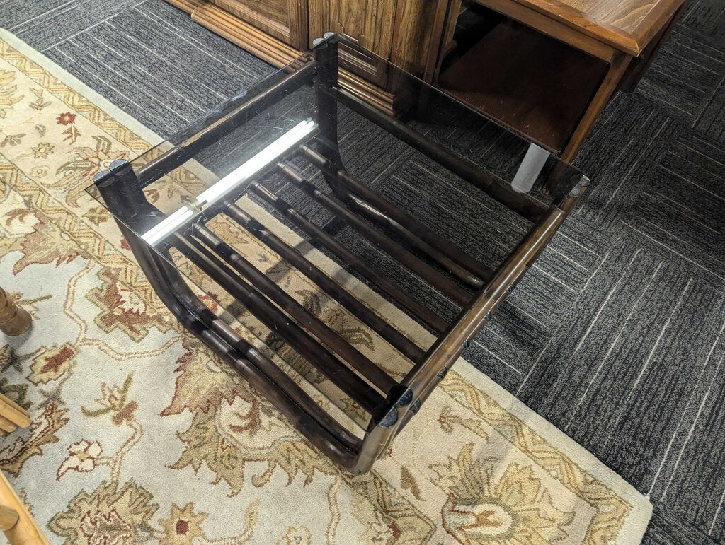 Mid Century Modern Rattan Side Table