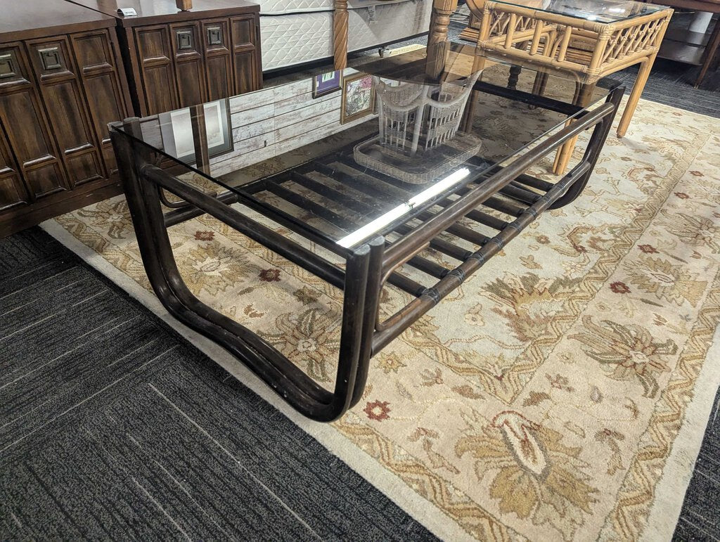 Mid Century Modern Rattan Coffee Table