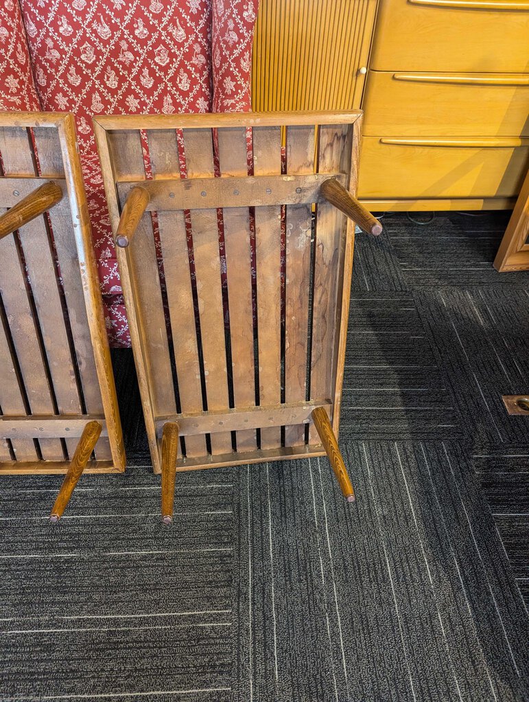 Pair Of Mid Century Modern Slat Wood Side Tables
