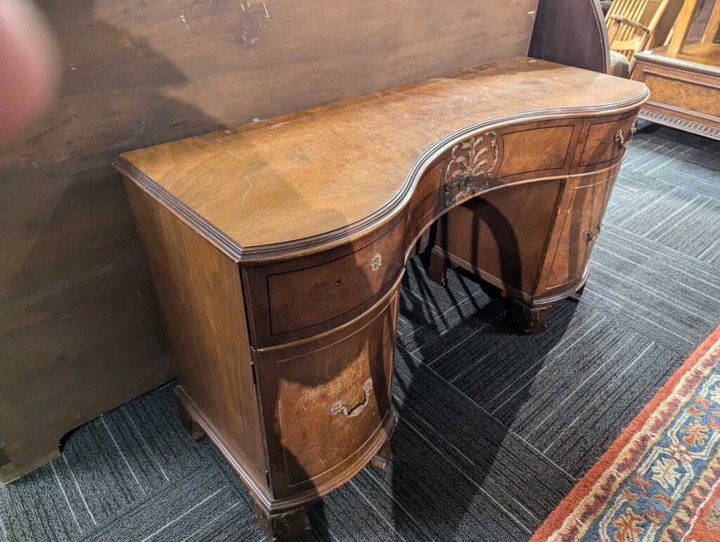 Vintage Carved Vanity With Mirror