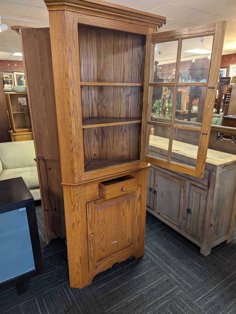 Custom Made Solid Oak Corner Cupboard