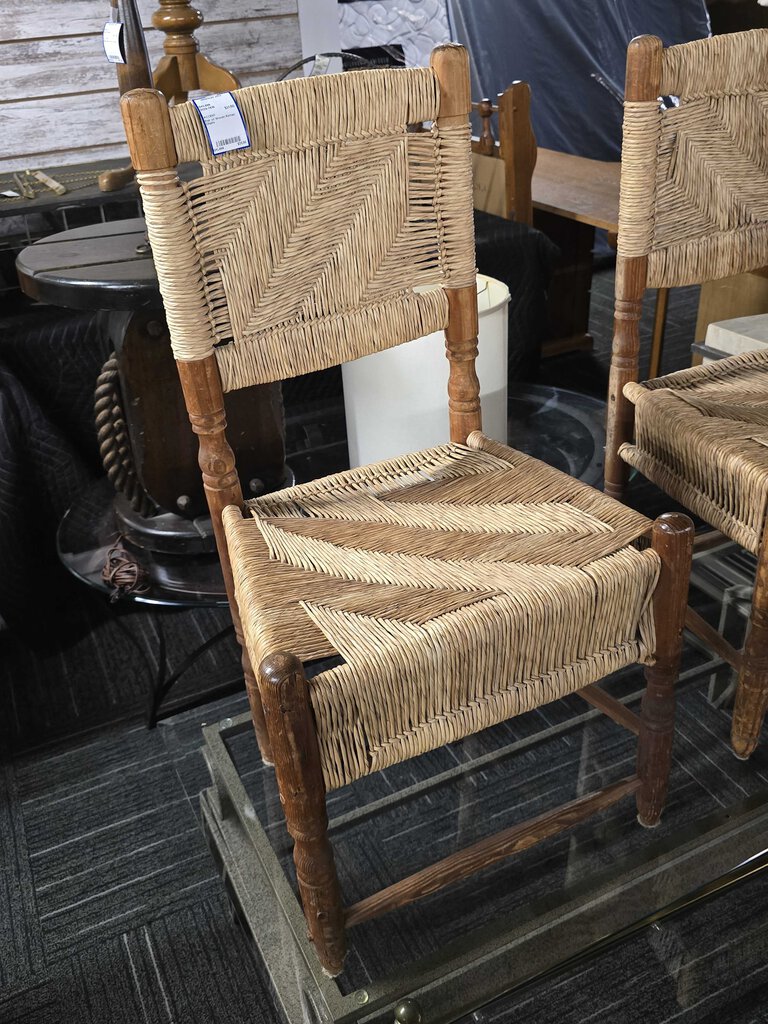 Pair of Woven Rattan Chairs