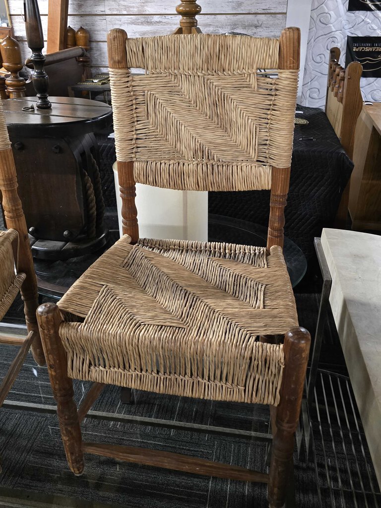 Pair of Woven Rattan Chairs