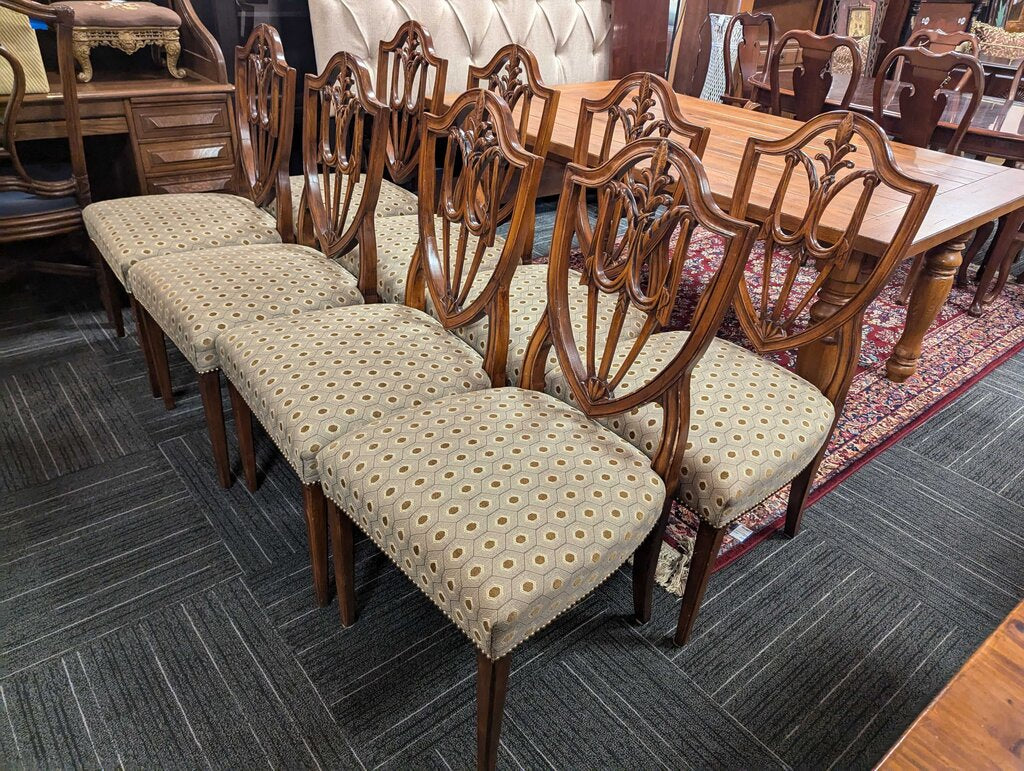 Eight Contemporary Shield Back Chairs