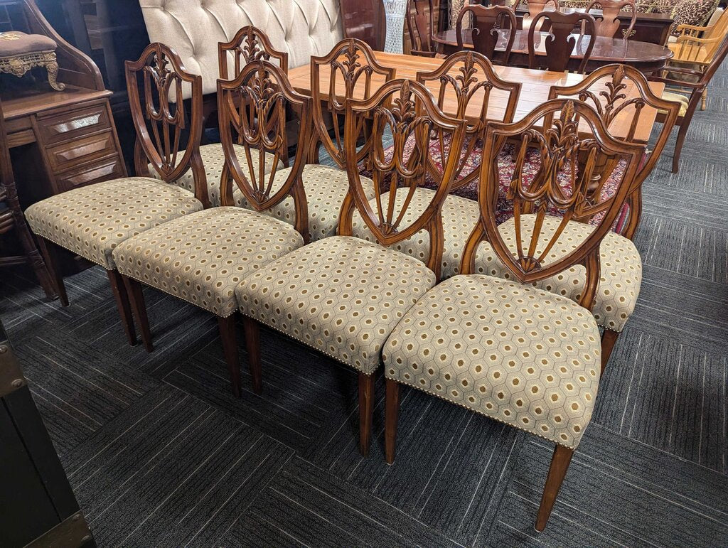 Eight Contemporary Shield Back Chairs