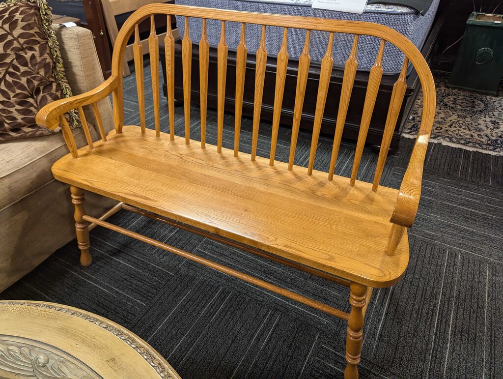 Solid Oak American Made Bench