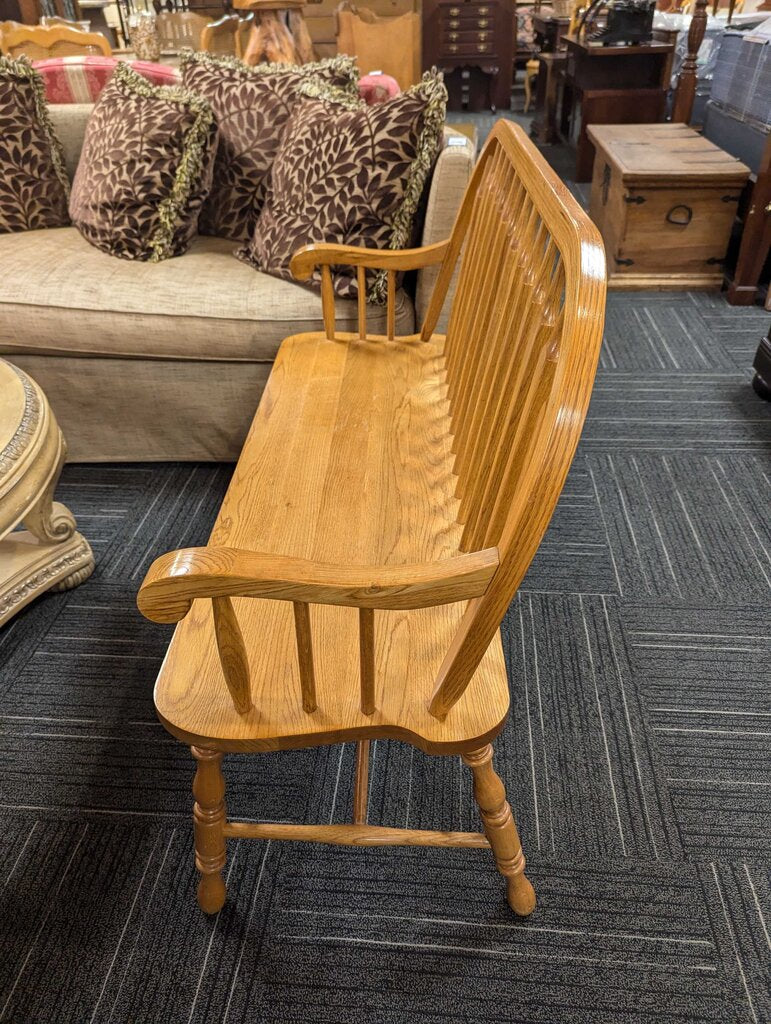 Solid Oak American Made Bench