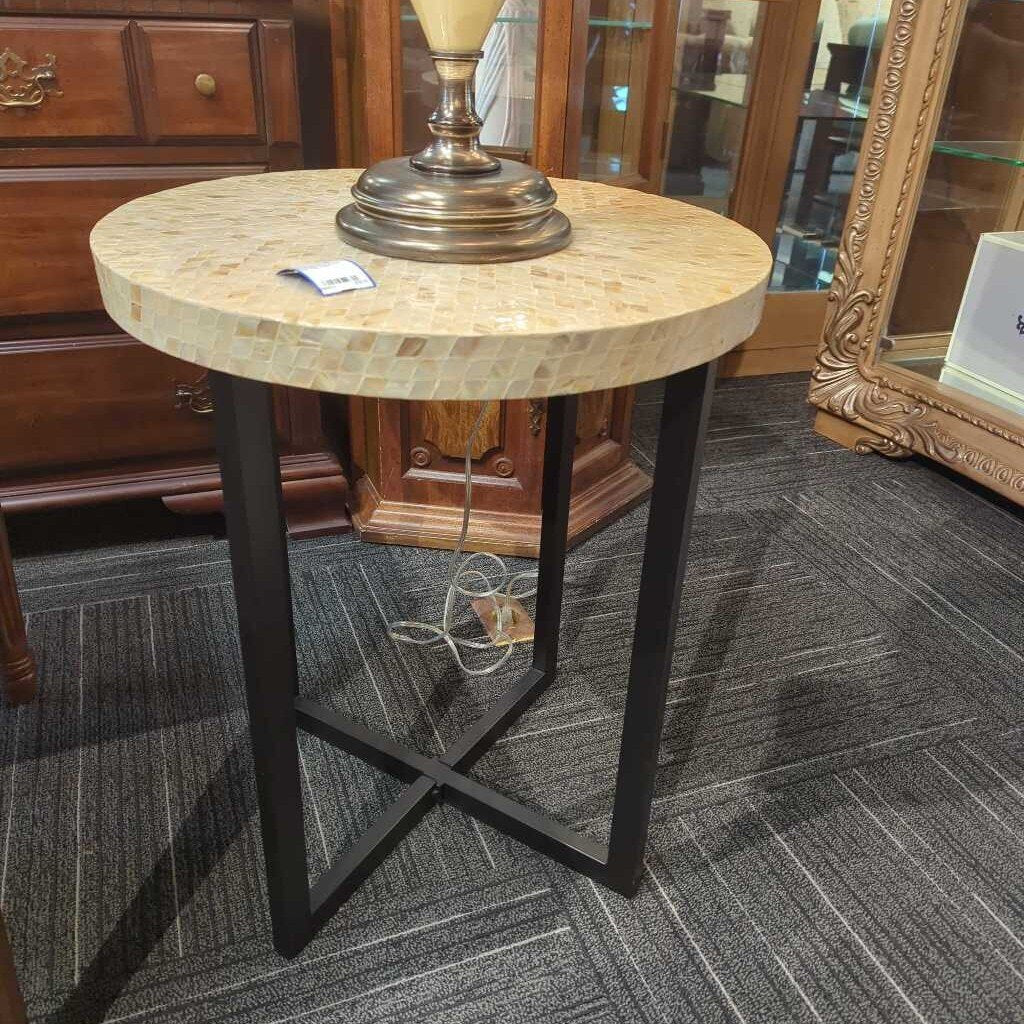 Contemporary Stone Top Side Table