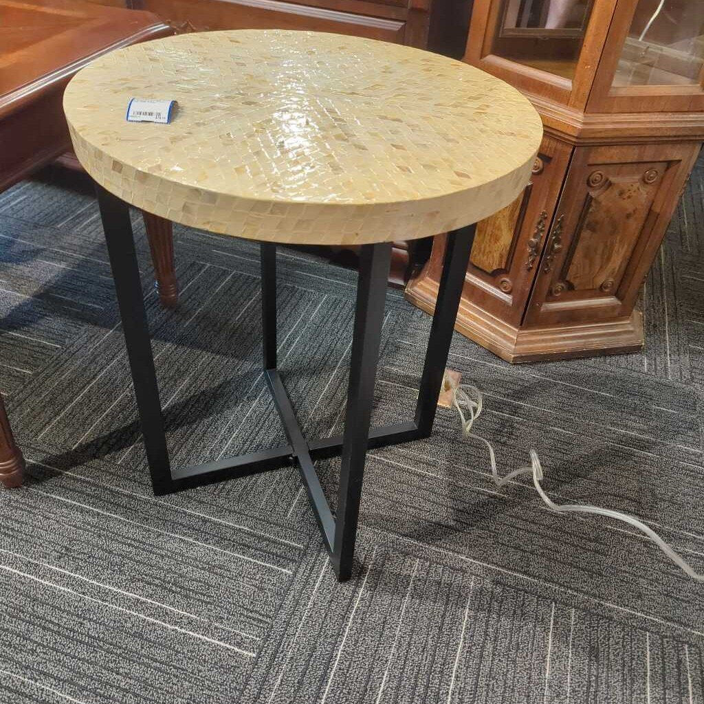 Contemporary Stone Top Side Table