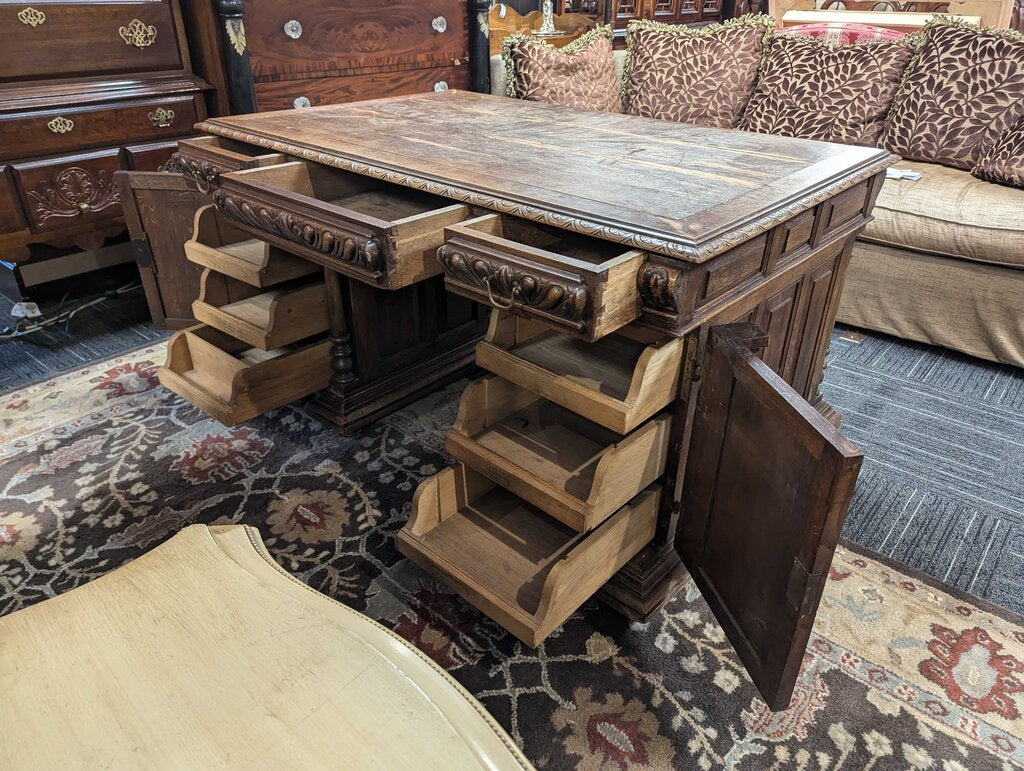 Antique Jacobean Style Desk Circa 1890