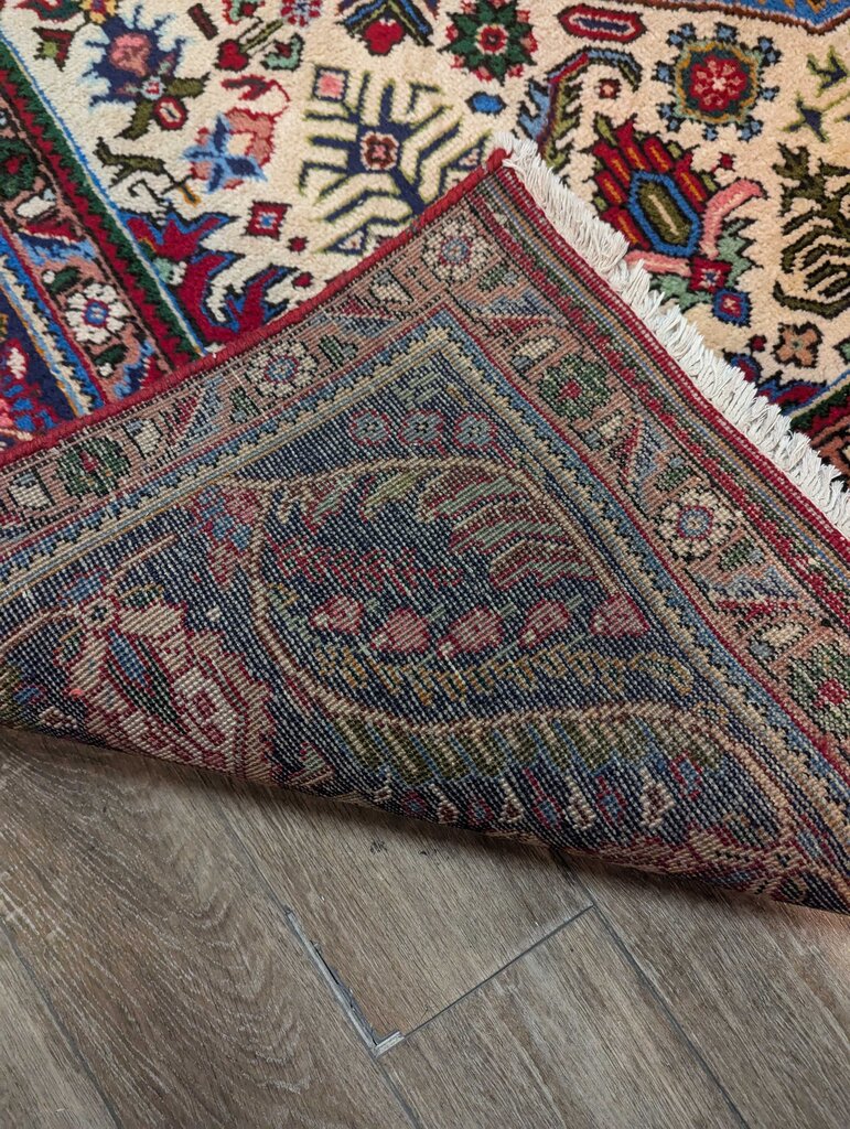 Hand Woven Wool Area Rug 9' x 12' Has Some Wear And Discoloration