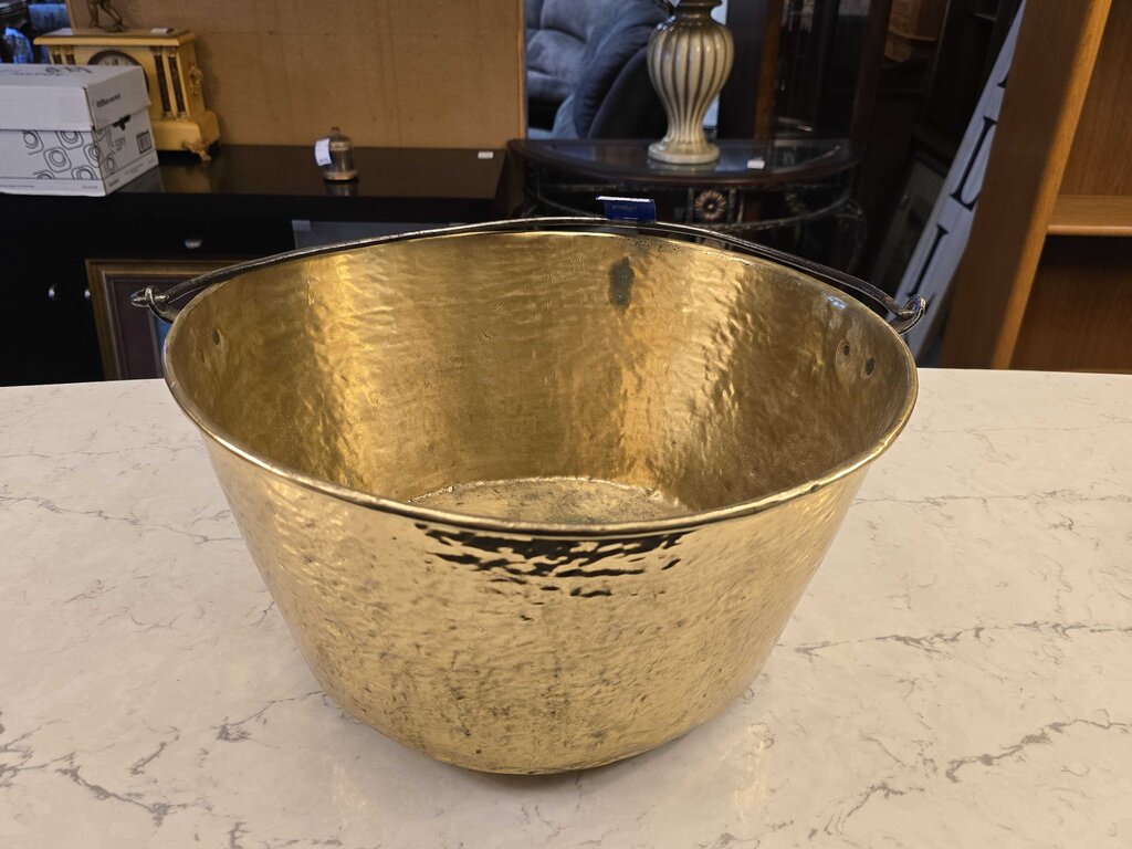 Late 18th Century Polished Brass Kindling Bucket