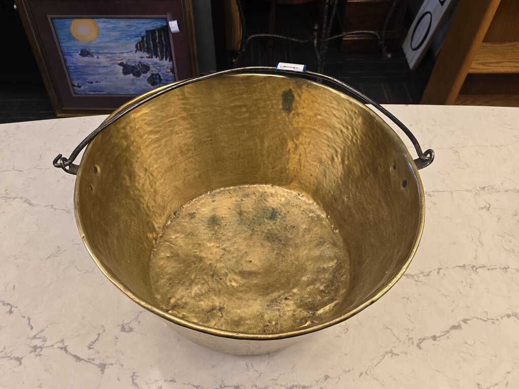 Late 18th Century Polished Brass Kindling Bucket