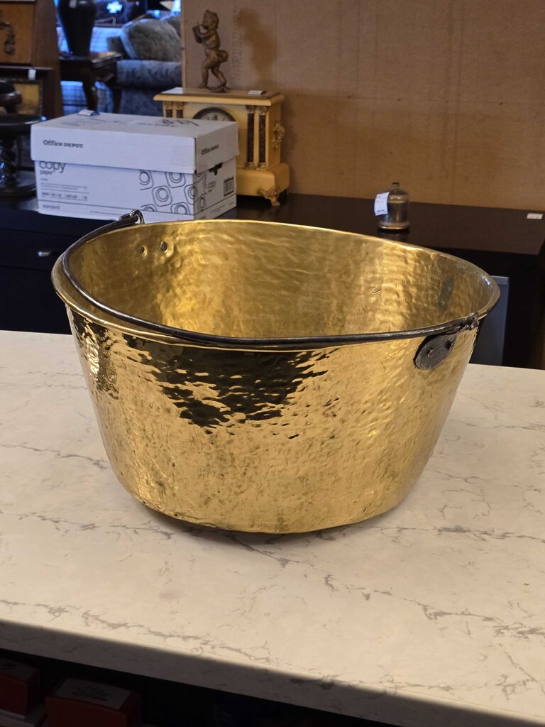 Late 18th Century Polished Brass Kindling Bucket