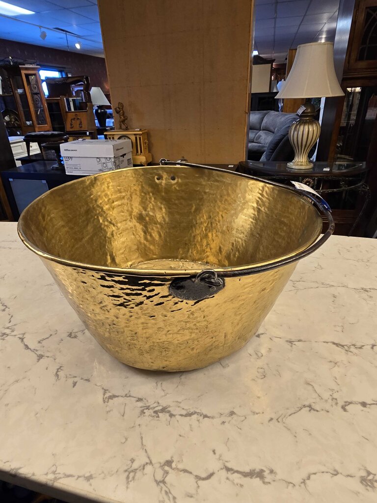 Late 18th Century Polished Brass Kindling Bucket