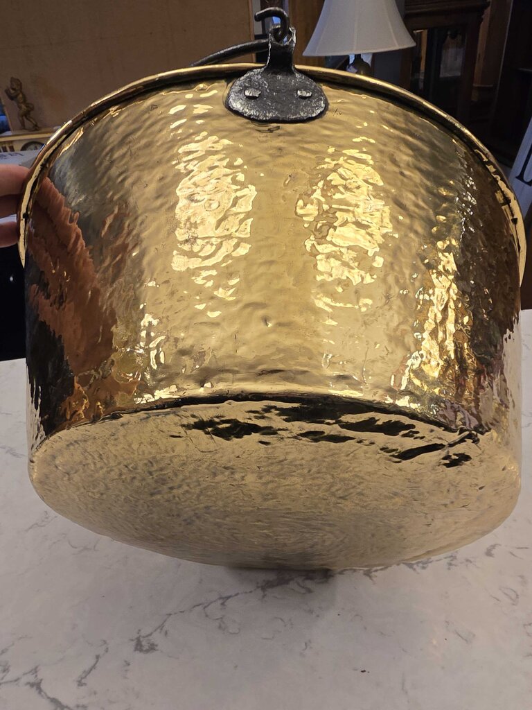 Late 18th Century Polished Brass Kindling Bucket