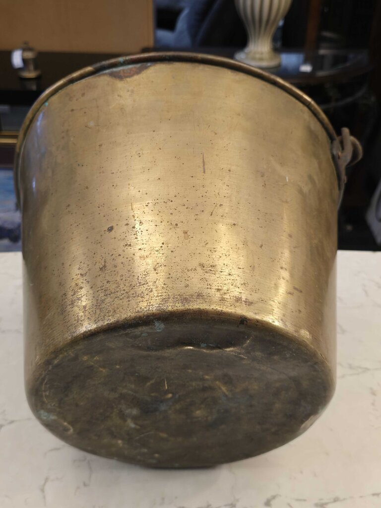 19th Century Brass Kindling Bucket