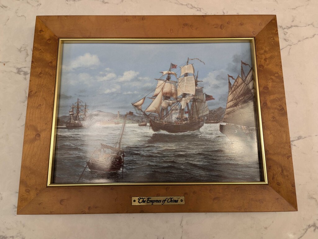Franklin Mint Porcelain Ship Picture The Empress Of China 13'' x 10.5''