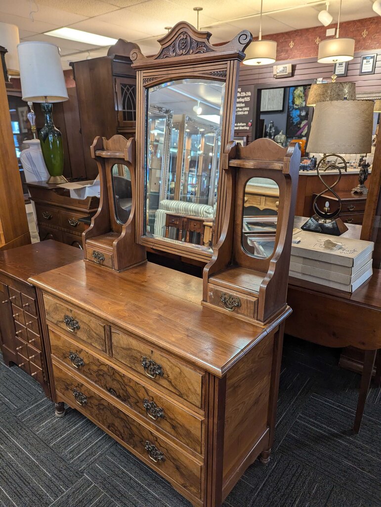 Victorian Dresser With Mirror