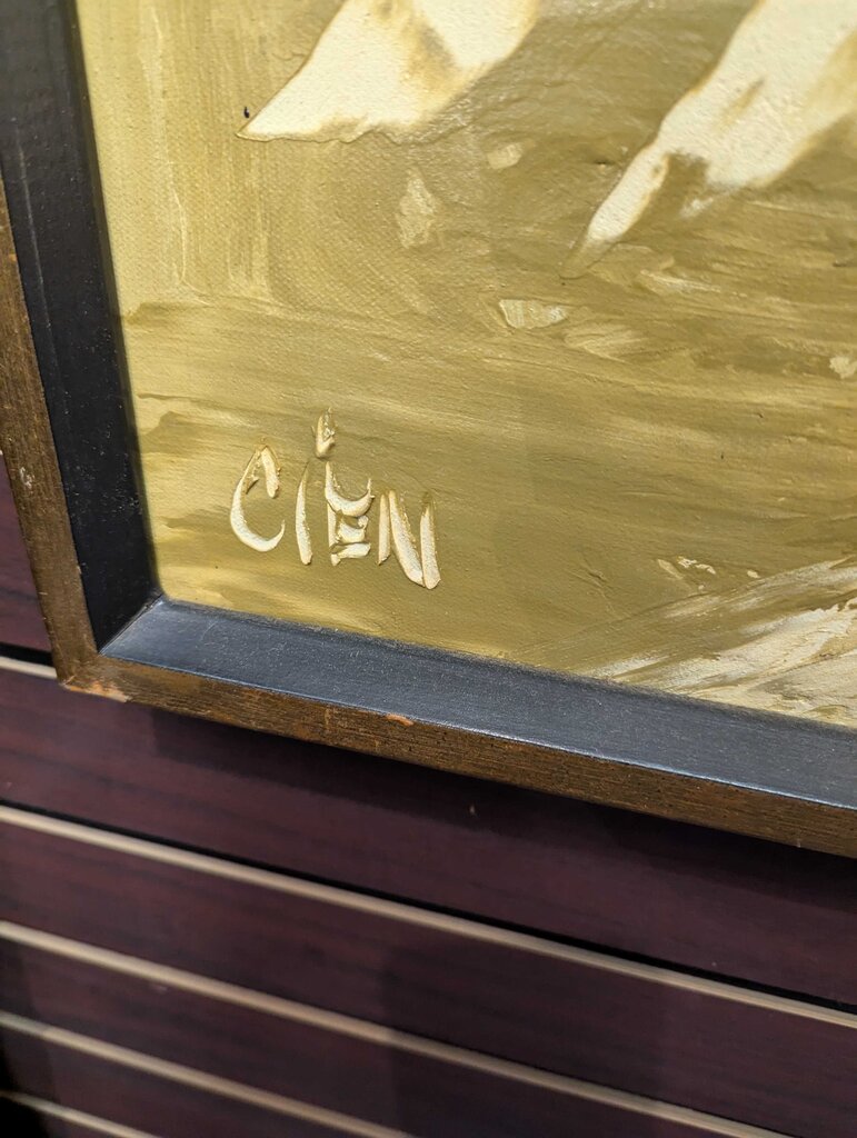 E. Cien Oil On Canvas Painting 33'' x 45''
