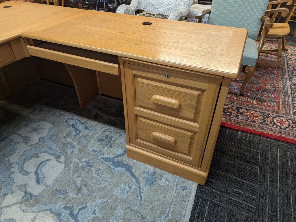 Oak Corner Office Desk
