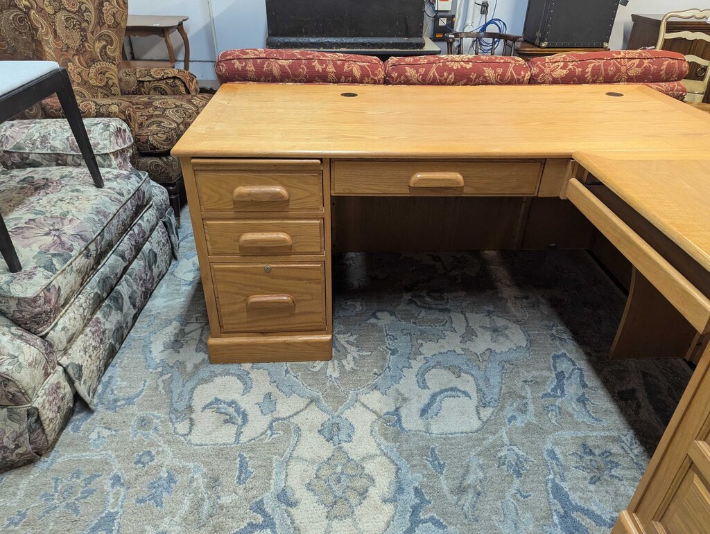 Oak Corner Office Desk