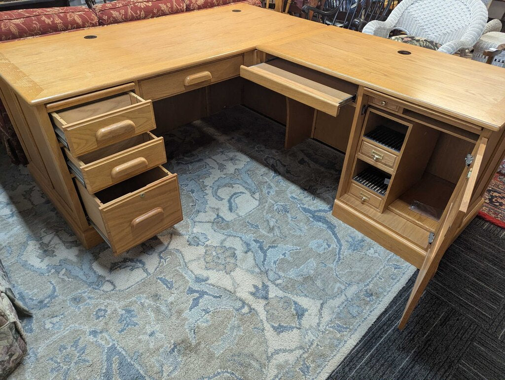 Oak Corner Office Desk