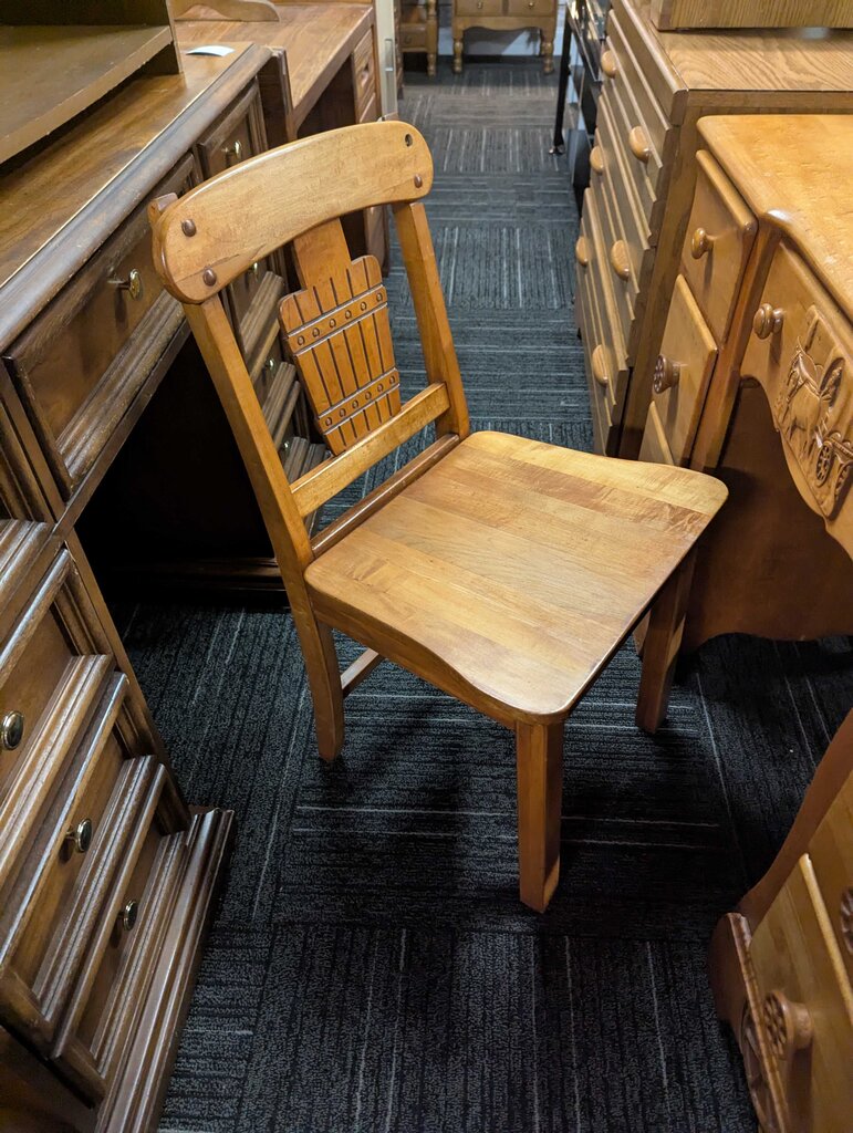 Vintage Maple Vanity With Chair And Mirror