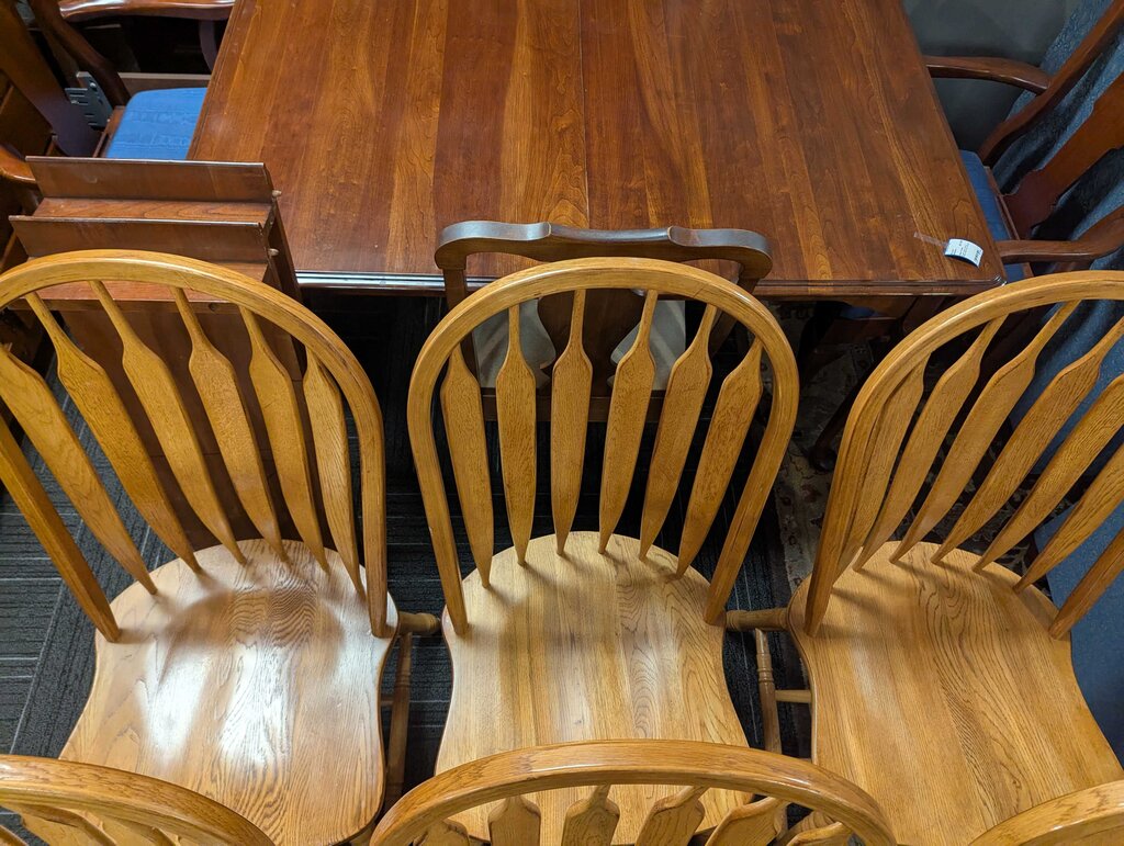 Six Oak Dining Room Chairs