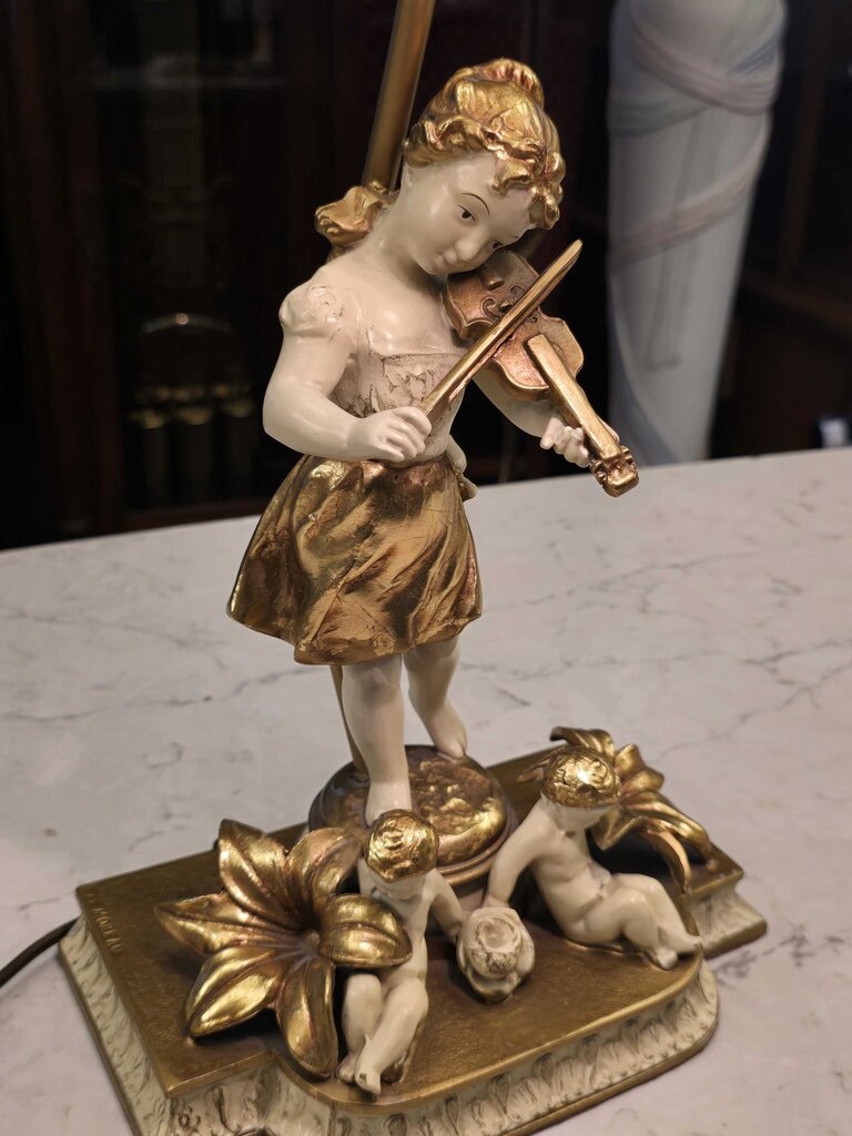 Vintage French Spelter Lamp Circa 1950