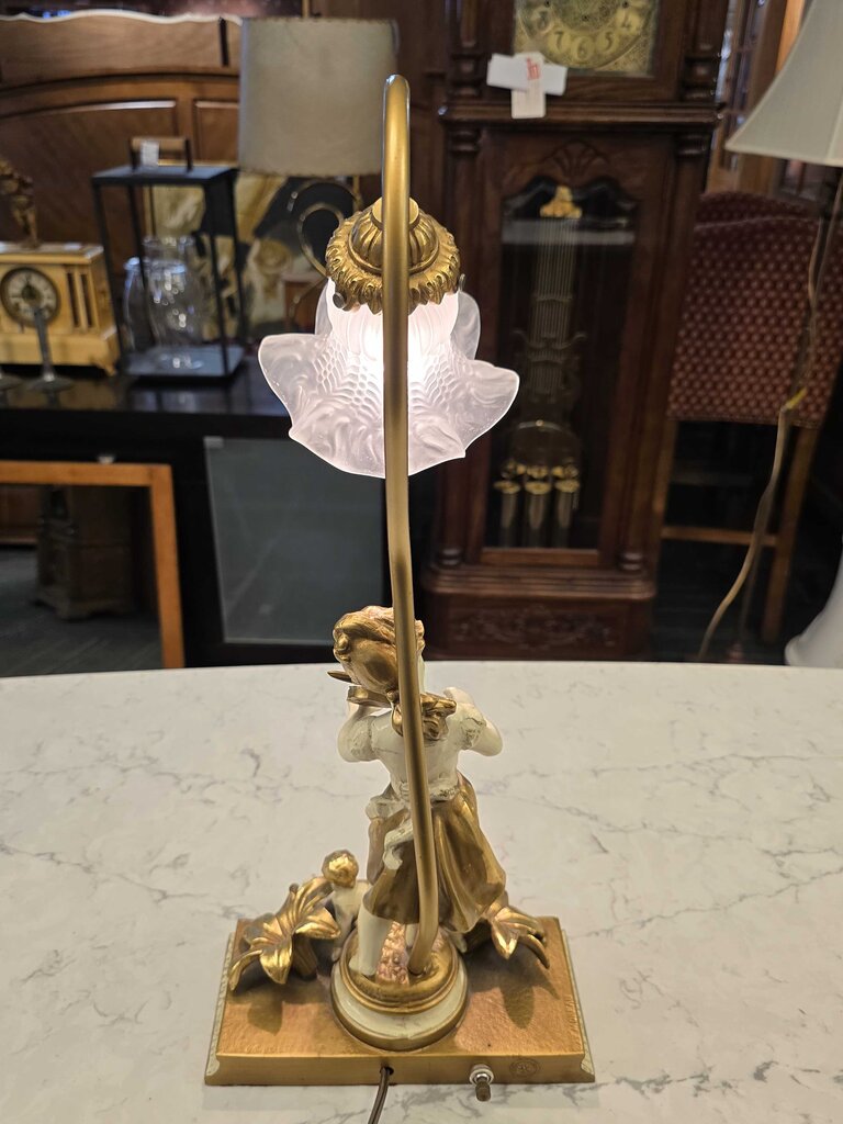 Vintage French Spelter Lamp Circa 1950