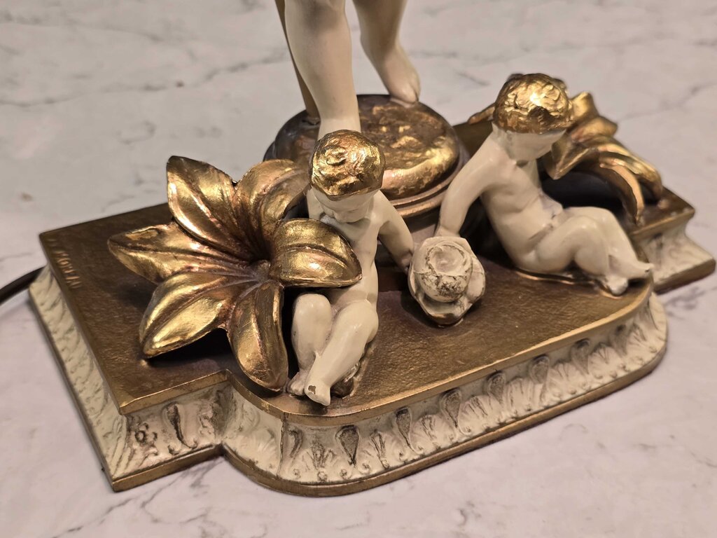 Vintage French Spelter Lamp Circa 1950