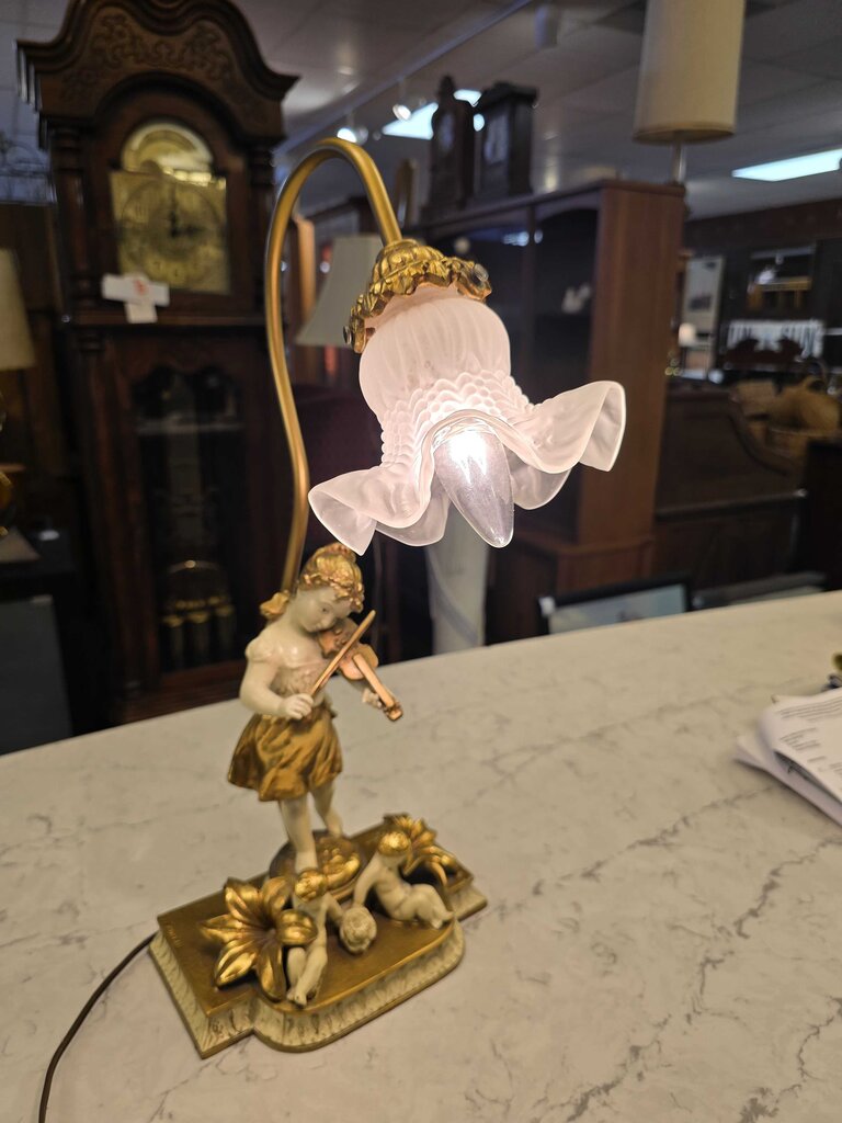 Vintage French Spelter Lamp Circa 1950