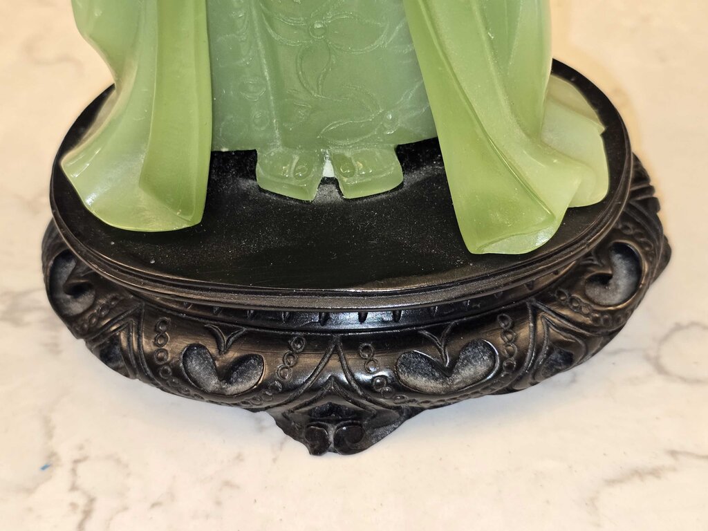 Vintage Geisha Asian Faux Jade Figurine