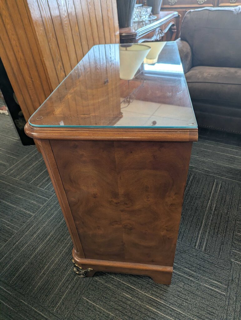 Burled Walnut Henredon Three Drawer Chest