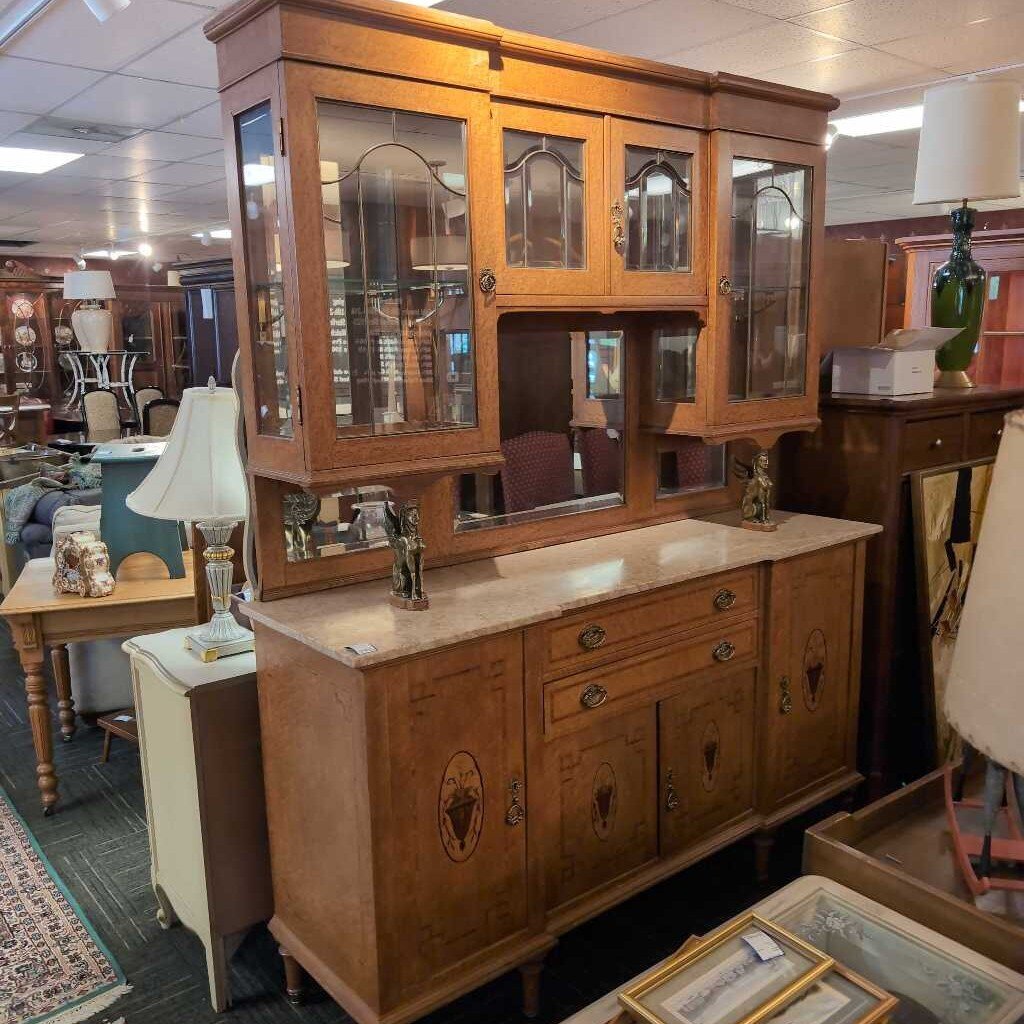 Egyptian Revival Sideboard w/Display Top