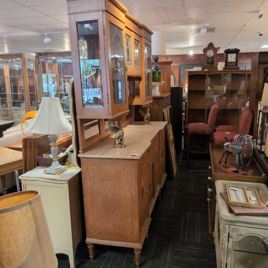 Egyptian Revival Sideboard w/Display Top