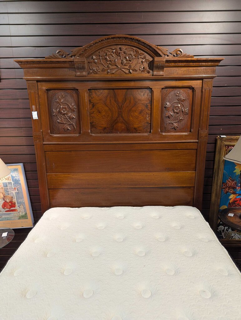 Antique Carved Full Size Bed