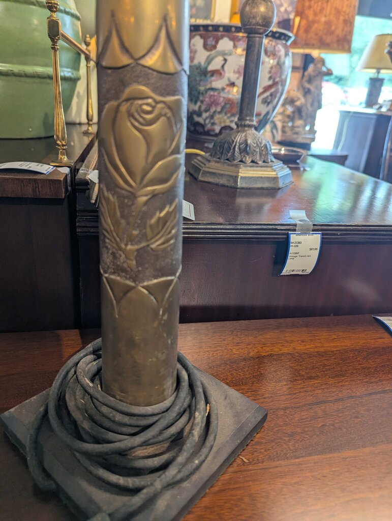 WWII Era Vintage Trench Art Lamp