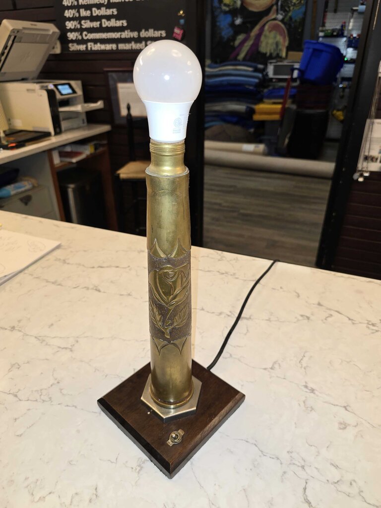 WWII Era Vintage Trench Art Lamp