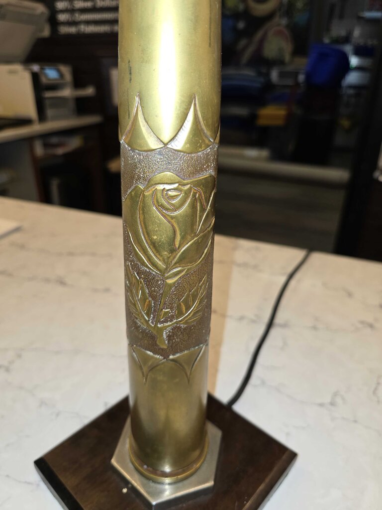 WWII Era Vintage Trench Art Lamp