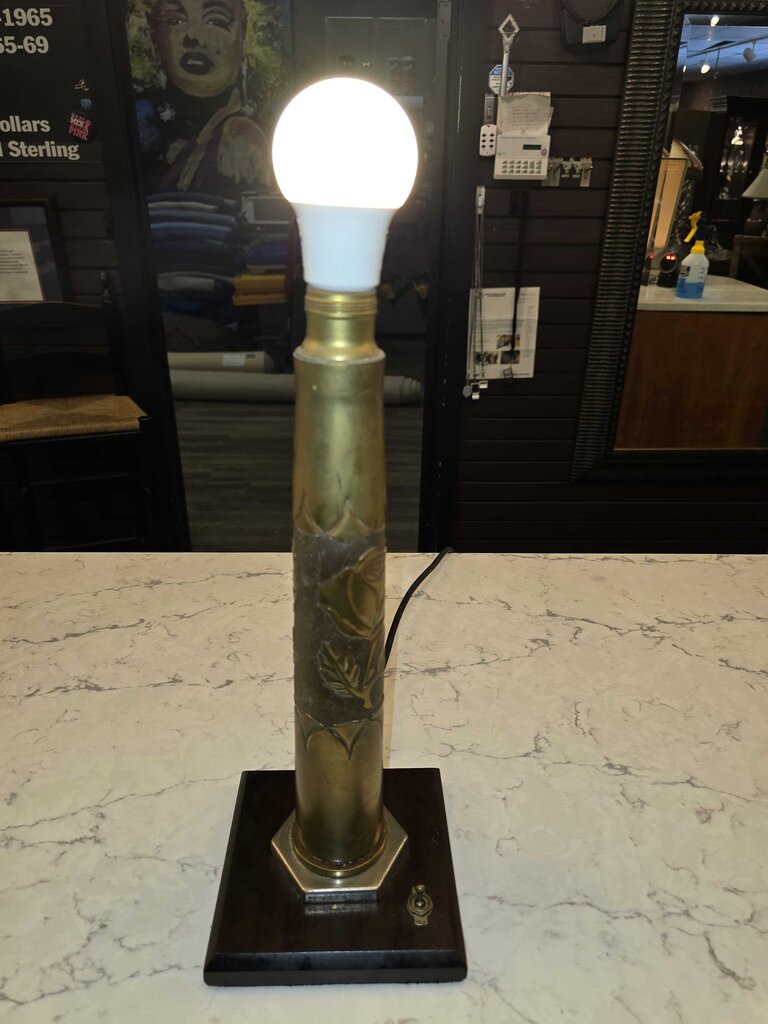 WWII Era Vintage Trench Art Lamp