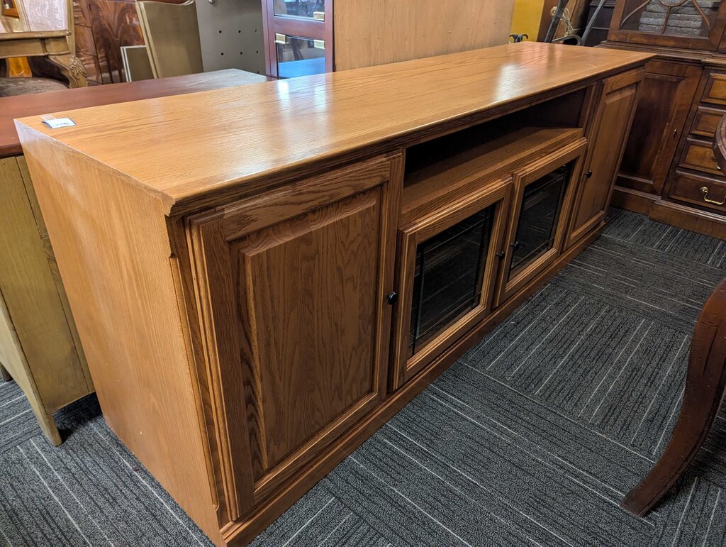 Large Oak Media Stand